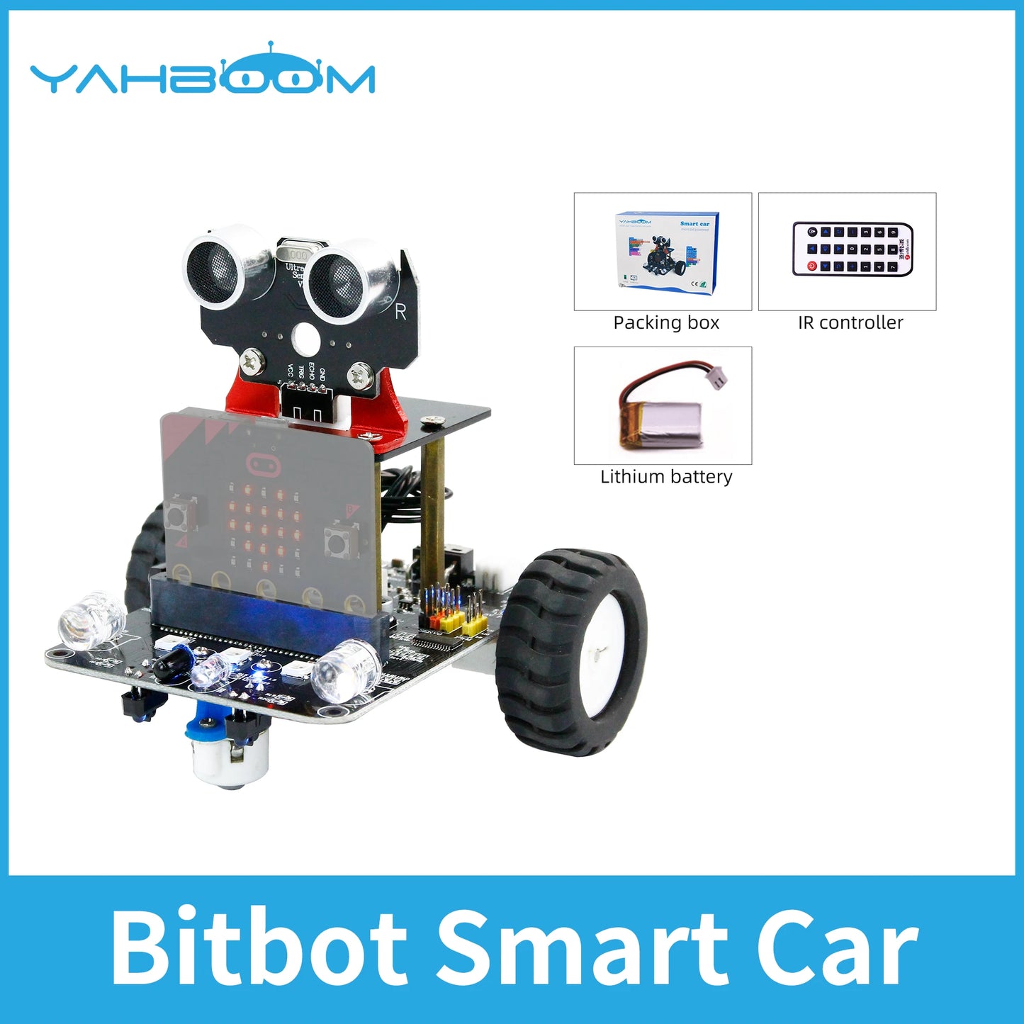 Yahboom Programmable Robot Smart Car for Kids Gift Education DIY Learning Coding Kit APP IR Control Compatible with Microbit V2