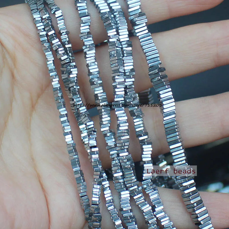 Natural Hematite Square Spacer Beads 2/3/4/6mm For DIY Jewelry Making ! Necklace ,Bracel