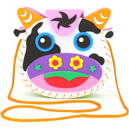 Non-Woven New Handicraft Toys for Children Pink Bag Girl Gift Fabrication DIY Toy Animal Handbag Arts Crafts Educational Toy