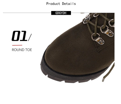 Gdgydh Bottines à boucle de ceinture et talons hauts plateformes, chaussures croisées pour le bureau, bottes d'automne pour femme, style urbain, fermeture éclair, grande taille