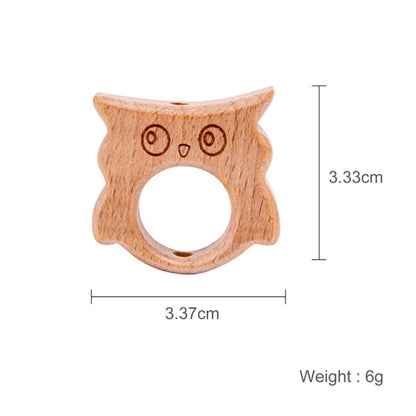 10PC Baby Wooden Teether Animal Beads Beech Rodent Star DIY Pacifier Chain Teething Bracelet Accessories Montessori Newborn Gift