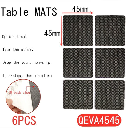 Tapis de protection anti-rayures pour pieds de meubles, couvre-pieds de table, antidérapants, noirs, autocollants