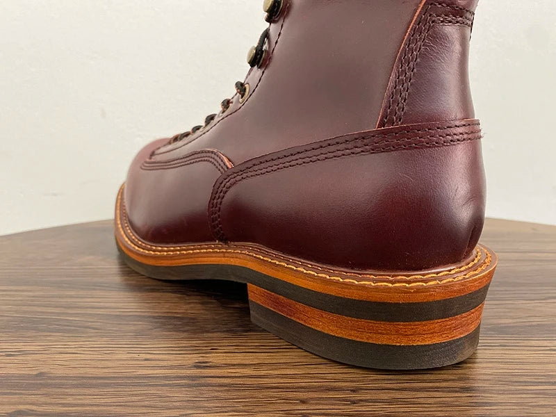 Unisex Autumn Vintage Handmade Men Casual Cow Leather Shoes High Quality Dress Ankle Boots British Tooling Work Motorcycle Boots