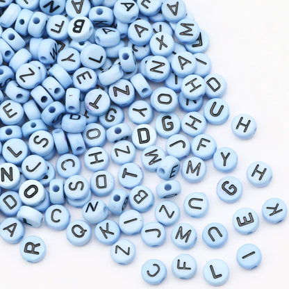 Perles plates en acrylique avec lettres de l'alphabet dorées pour la fabrication de bijoux faits à la main, bracelets à breloques, colliers et accessoires