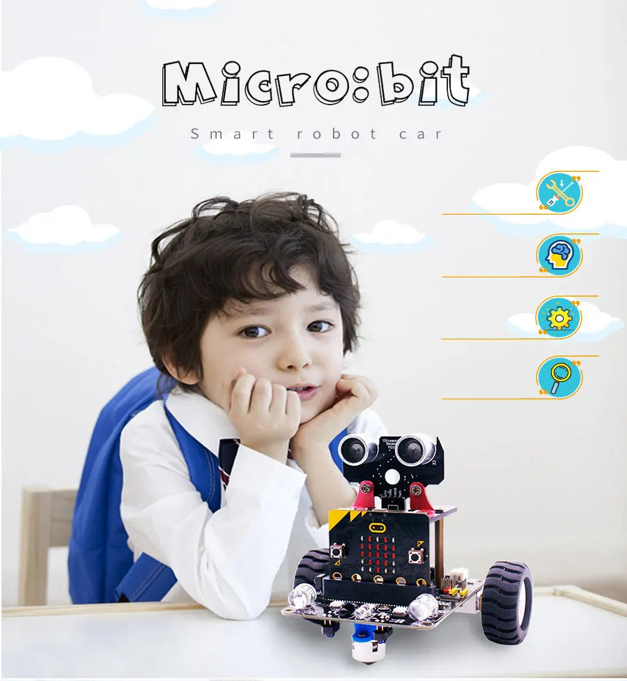 Yahboom Programmable Robot Smart Car for Kids Gift Education DIY Learning Coding Kit APP IR Control Compatible with Microbit V2