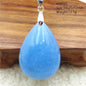 Natural Blue Aquamarine Pendant Clear Water Drop Women Men Brazil Aquamarine Crystal Necklace Jewelry AAAAA