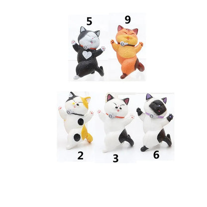 Toy Cat Collection Funny Mini Cats Miniatures Japanese Bell Cat Funny Lucky Cat Creative Ornaments Dancing Cat Doll Holder Cats