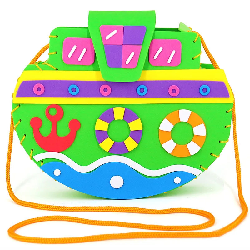 Non-Woven New Handicraft Toys for Children Pink Bag Girl Gift Fabrication DIY Toy Animal Handbag Arts Crafts Educational Toy