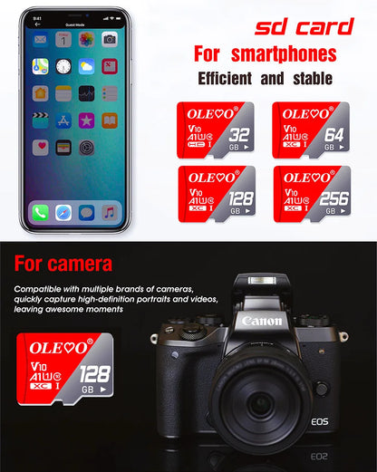 Memory Card 16GB 32GB 64GB 256GB Micro TF Card 128GB Class 10 SD Flash for Video camera Drone tablet Smartphone