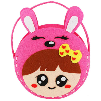 Non-Woven New Handicraft Toys for Children Pink Bag Girl Gift Fabrication DIY Toy Animal Handbag Arts Crafts Educational Toy