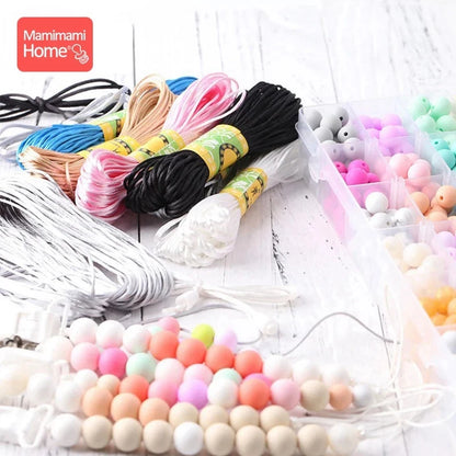 10PC Baby Wooden Teether Animal Beads Beech Rodent Star DIY Pacifier Chain Teething Bracelet Accessories Montessori Newborn Gift