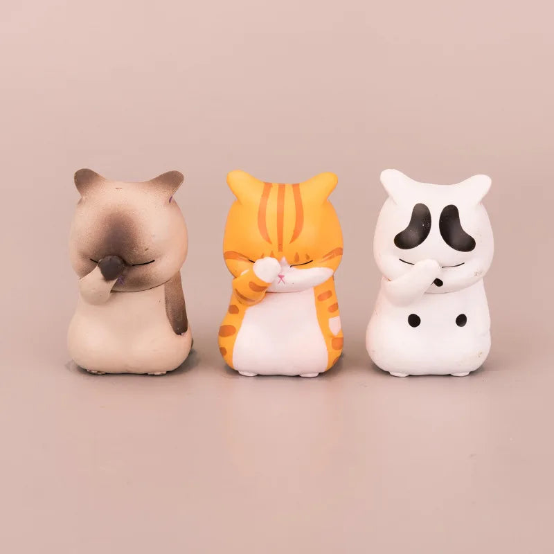 Toy Cat Collection Funny Mini Cats Miniatures Japanese Bell Cat Funny Lucky Cat Creative Ornaments Dancing Cat Doll Holder Cats