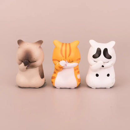 Toy Cat Collection Funny Mini Cats Miniatures Japanese Bell Cat Funny Lucky Cat Creative Ornaments Dancing Cat Doll Holder Cats