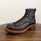 Unisex Autumn Vintage Handmade Men Casual Cow Leather Shoes High Quality Dress Ankle Boots British Tooling Work Motorcycle Boots