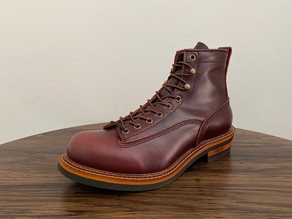 Unisex Autumn Vintage Handmade Men Casual Cow Leather Shoes High Quality Dress Ankle Boots British Tooling Work Motorcycle Boots