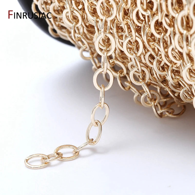 Chaîne de bijoux DIY en vrac 2020, nouvelle chaîne cubaine ronde en laiton plaqué or véritable 14 carats pour la fabrication de bijoux
