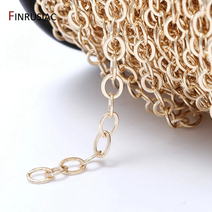 Chaîne de bijoux DIY en vrac 2020, nouvelle chaîne cubaine ronde en laiton plaqué or véritable 14 carats pour la fabrication de bijoux