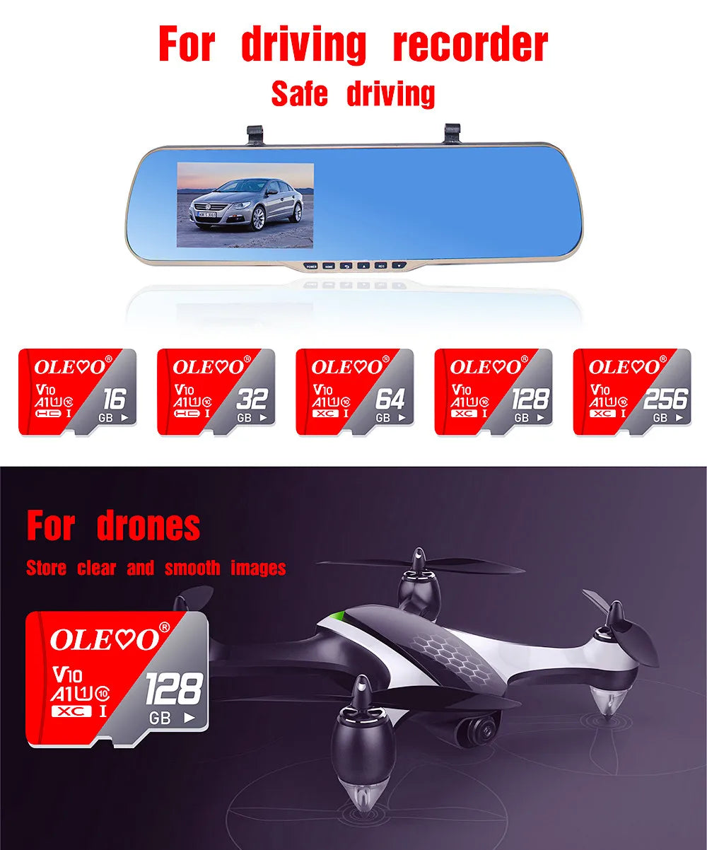 Memory Card 16GB 32GB 64GB 256GB Micro TF Card 128GB Class 10 SD Flash for Video camera Drone tablet Smartphone