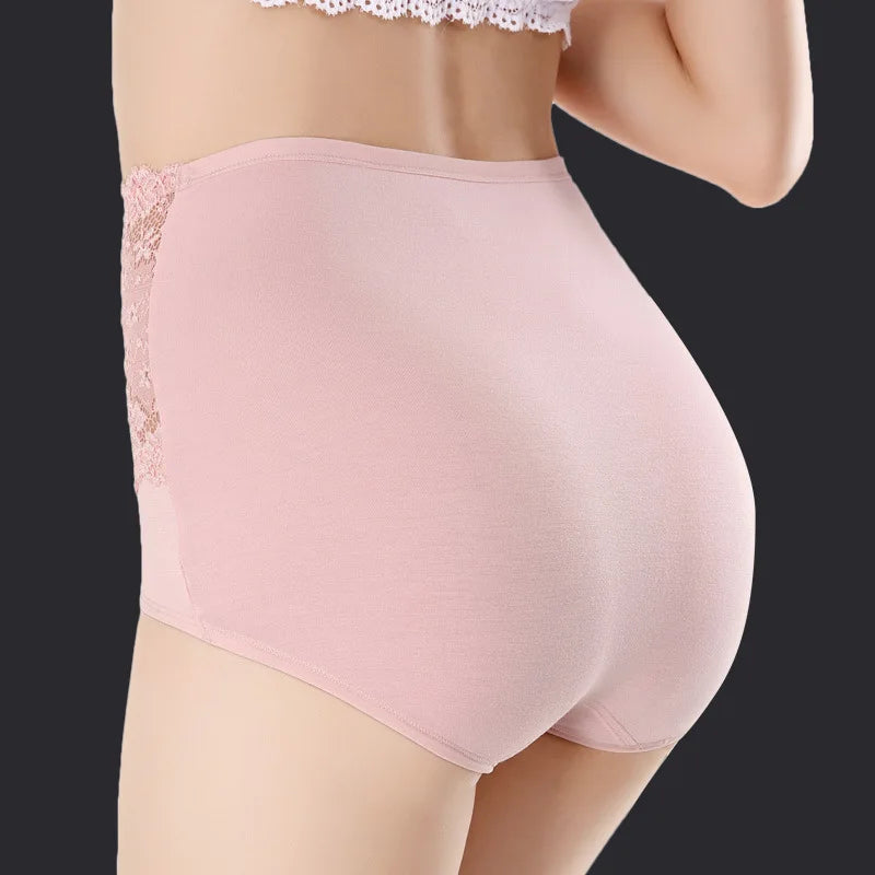 High Waist Sexy Lace Women Underwear Thin Seamless Traceless Briefs Shapewear Abdomen Hip Slimming Calcinha Lingerie Panties