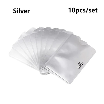 10PC Anti Rfid Blocking Reader Lock Card Holder Id Bank Card Case Protection Aluminium Metal Smart Anti-theft Credit Card Holder