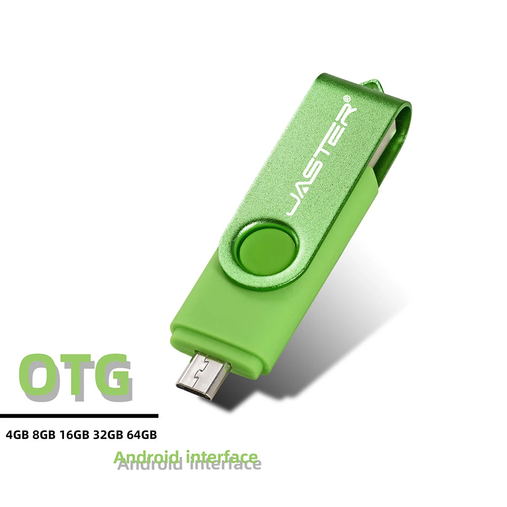 JASTER Rotated Micro usb interface OTG Flash drive pendrive 32GB 16GB 64GB USB Flash Drive for android phone tablet PC notebook