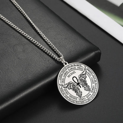 Colliers et pendentifs des 7 archanges de Dawapara, pentacle, amulette magique, protection porte-bonheur de la Saint-Michel, talisman surnaturel