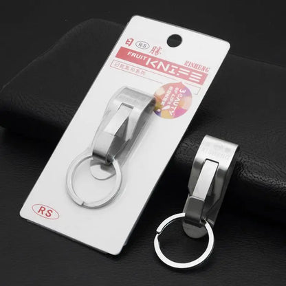 Stainless Steel Keyring Security Clip On Heavy Duty Belt for Key Clip Belt Keychain 2 Detachable Keyrings Belt for Key Holder
