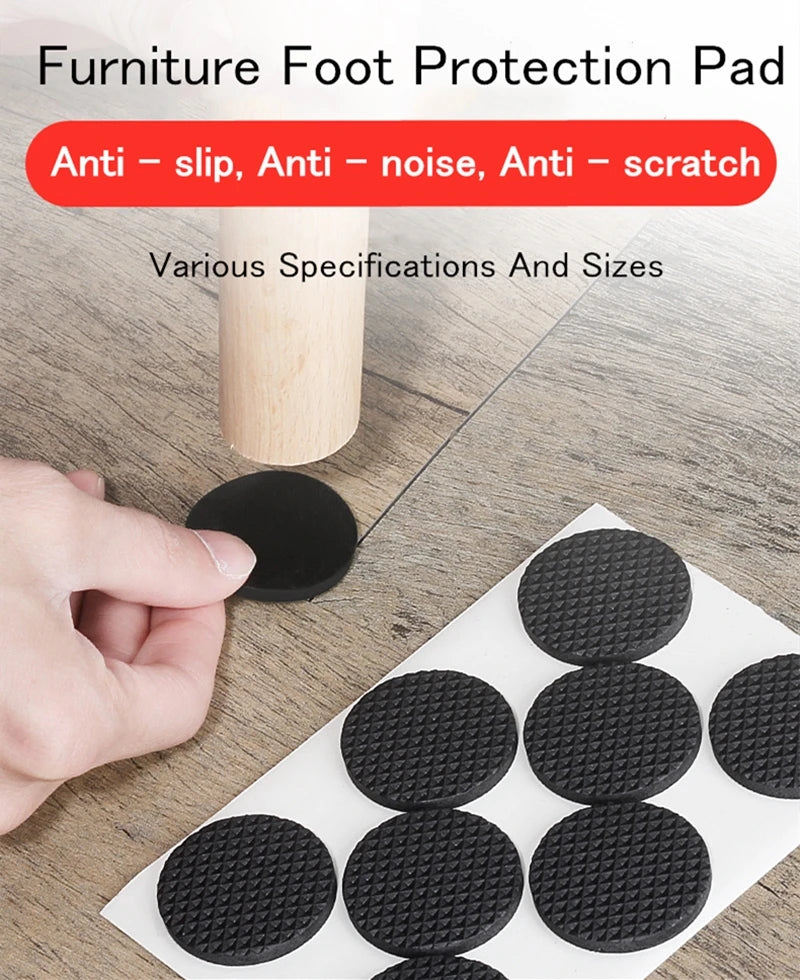 Tapis de protection anti-rayures pour pieds de meubles, couvre-pieds de table, antidérapants, noirs, autocollants