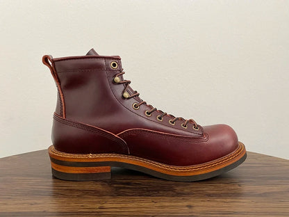 Unisex Autumn Vintage Handmade Men Casual Cow Leather Shoes High Quality Dress Ankle Boots British Tooling Work Motorcycle Boots