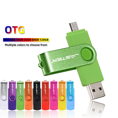 JASTER Rotated Micro usb interface OTG Flash drive pendrive 32GB 16GB 64GB USB Flash Drive for android phone tablet PC notebook