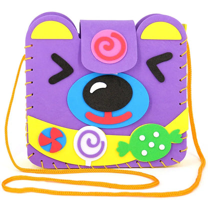 Non-Woven New Handicraft Toys for Children Pink Bag Girl Gift Fabrication DIY Toy Animal Handbag Arts Crafts Educational Toy