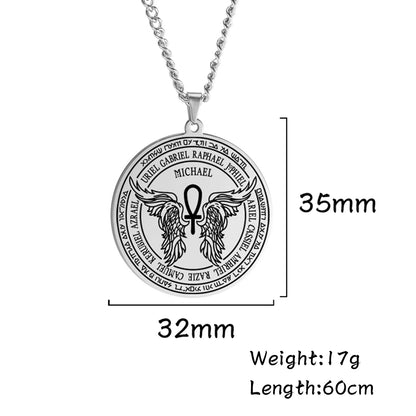 Colliers et pendentifs des 7 archanges de Dawapara, pentacle, amulette magique, protection porte-bonheur de la Saint-Michel, talisman surnaturel
