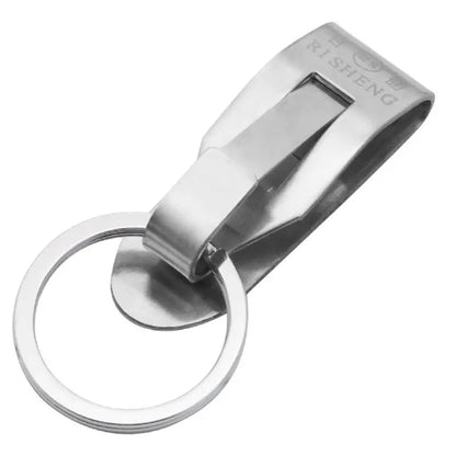 Stainless Steel Keyring Security Clip On Heavy Duty Belt for Key Clip Belt Keychain 2 Detachable Keyrings Belt for Key Holder