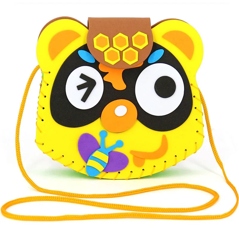 Non-Woven New Handicraft Toys for Children Pink Bag Girl Gift Fabrication DIY Toy Animal Handbag Arts Crafts Educational Toy