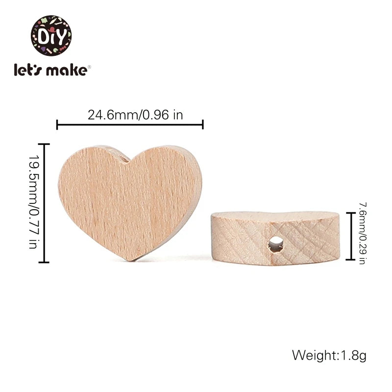 10PC Baby Wooden Teether Animal Beads Beech Rodent Star DIY Pacifier Chain Teething Bracelet Accessories Montessori Newborn Gift