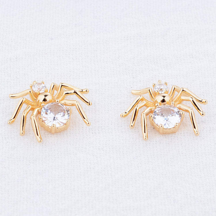 Breloques araignées plaquées or véritable 14 carats et zircone, 15 x 13 mm, fournitures de fabrication de bijoux, accessoires de bricolage