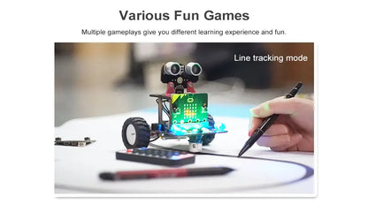 Yahboom Programmable Robot Smart Car for Kids Gift Education DIY Learning Coding Kit APP IR Control Compatible with Microbit V2