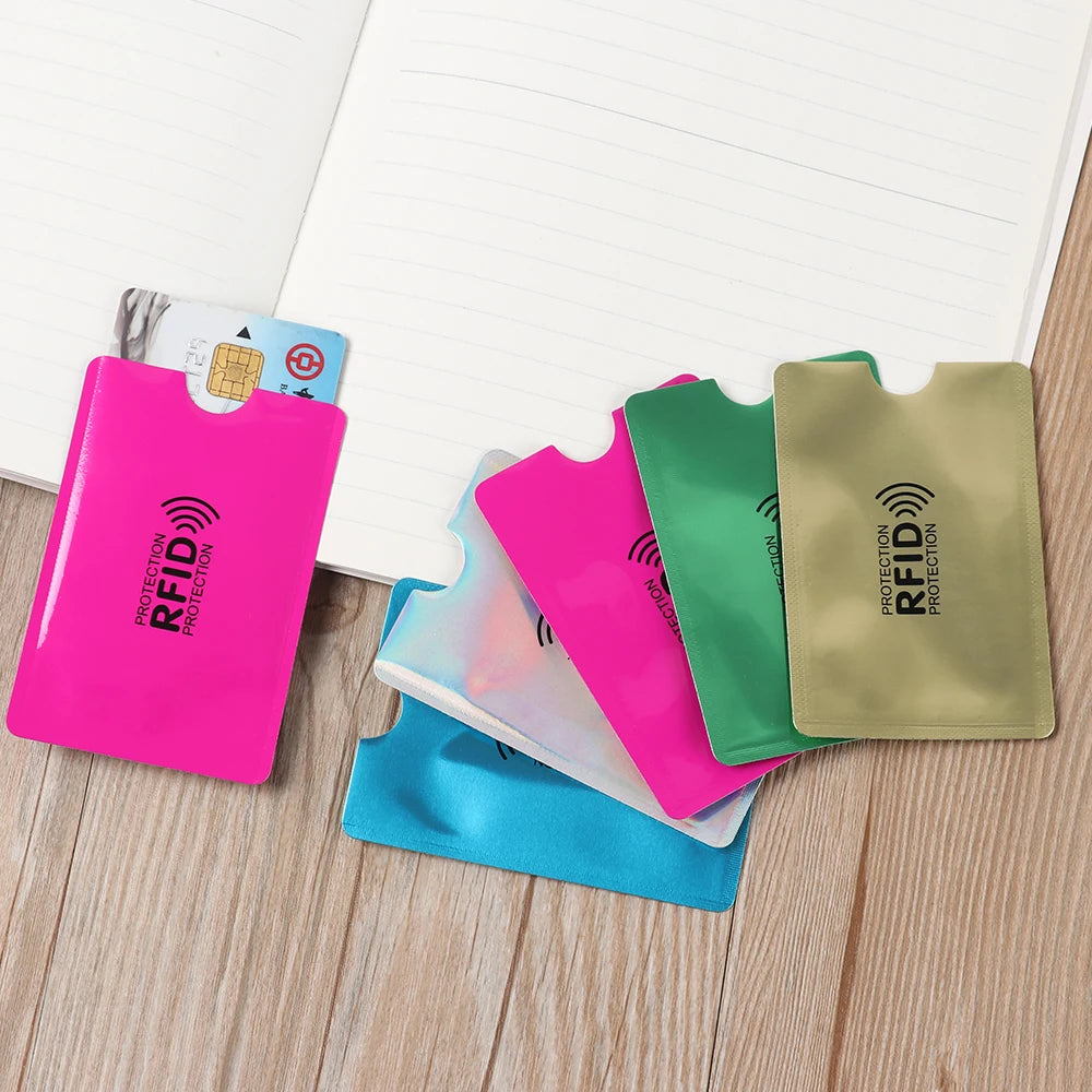 10PC Anti Rfid Blocking Reader Lock Card Holder Id Bank Card Case Protection Aluminium Metal Smart Anti-theft Credit Card Holder