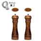 Salt and Pepper Mills, Solid Wood Pepper Mill with Strong Adjustable Ceramic Grinder  5" 8" 10" - Kitchen Tools by Leeseph