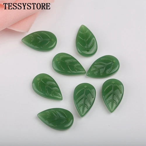 10pcs Small Leaf Shape Lampwork Beads Multi Gradient Color Glass Beads For Jewelry Making Handmade DIY Accessories