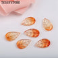 10pcs Small Leaf Shape Lampwork Beads Multi Gradient Color Glass Beads For Jewelry Making Handmade DIY Accessories