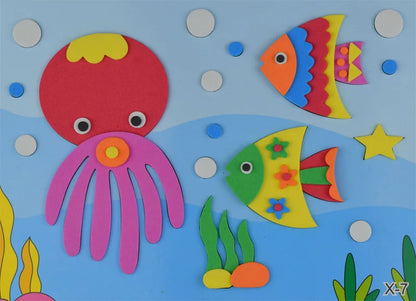5 Sheets/Set EVA 3D Pasting Paper Children Handmade Materials Kids DIY Craft Toys Kindergarten Baby Puzzle Stereo Sticker