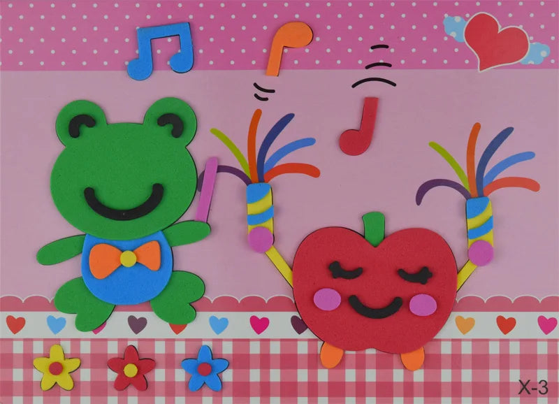 5 Sheets/Set EVA 3D Pasting Paper Children Handmade Materials Kids DIY Craft Toys Kindergarten Baby Puzzle Stereo Sticker