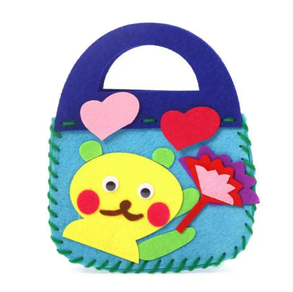 Non-Woven New Handicraft Toys for Children Pink Bag Girl Gift Fabrication DIY Toy Animal Handbag Arts Crafts Educational Toy