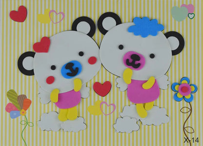 5 Sheets/Set EVA 3D Pasting Paper Children Handmade Materials Kids DIY Craft Toys Kindergarten Baby Puzzle Stereo Sticker
