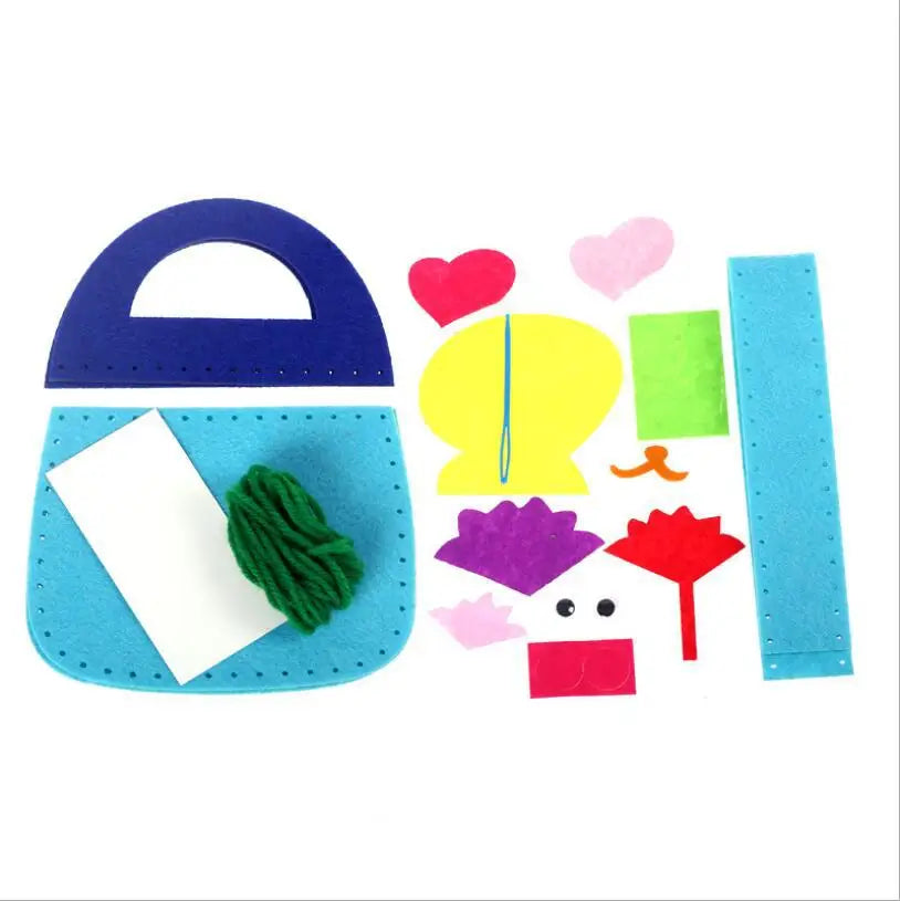 Non-Woven New Handicraft Toys for Children Pink Bag Girl Gift Fabrication DIY Toy Animal Handbag Arts Crafts Educational Toy