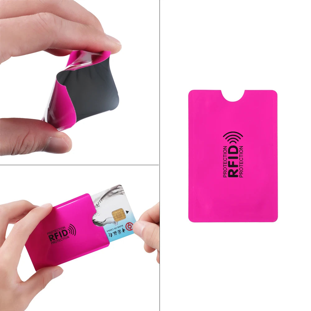 10PC Anti Rfid Blocking Reader Lock Card Holder Id Bank Card Case Protection Aluminium Metal Smart Anti-theft Credit Card Holder