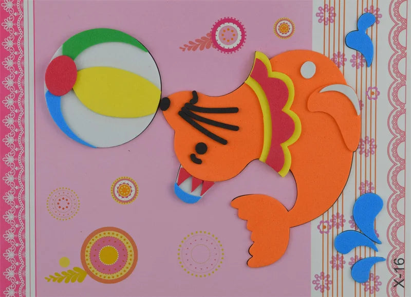 5 Sheets/Set EVA 3D Pasting Paper Children Handmade Materials Kids DIY Craft Toys Kindergarten Baby Puzzle Stereo Sticker