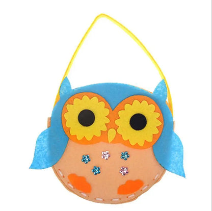 Non-Woven New Handicraft Toys for Children Pink Bag Girl Gift Fabrication DIY Toy Animal Handbag Arts Crafts Educational Toy