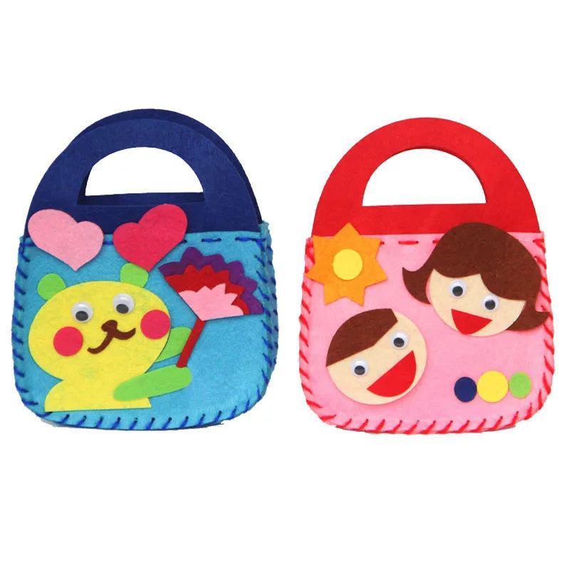 Non-Woven New Handicraft Toys for Children Pink Bag Girl Gift Fabrication DIY Toy Animal Handbag Arts Crafts Educational Toy